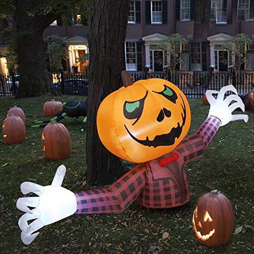 7FT Halloween Inflatable Pumpkin Ghost Decor for Yard Outdoor Party