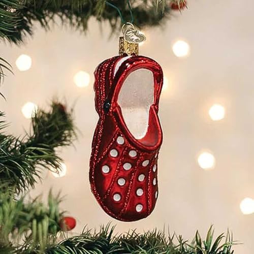 Glass Clog Ornament for Christmas Tree Hand-Painted Holiday Decor