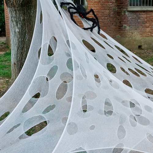 1200sqft Giant Spider Web Halloween Decorations Outdoor - Stretchable & Reusable