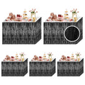 Black Foil Fringe Table Skirt - 29x108 Inch Party Decor Set of 5