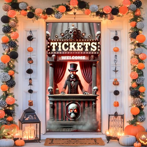 Halloween Door Banner Skeleton Boo 35x71 Inch Polyester - Fall Decor