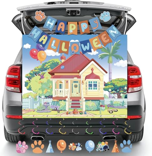 Halloween Trunk or Treat Car Decorations Kit with Banner and Stickers
