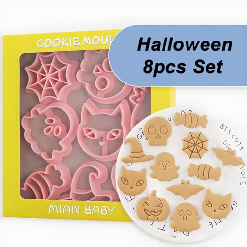 Halloween Bat Cookie Cutter Set - 8Pcs F Variation for Decorations & DIY Baking