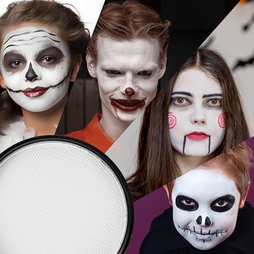Waterproof White Face & Body Paint - Halloween Makeup, SFX, Cosplay, 1 Oz - Creations