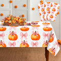 Pink Pumpkin Fall Tablecloth 54x108 Inch - Autumn Party Decor