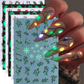 Christmas Nail Stickers Glow in The Dark String Lights Design - Style1