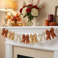 Fall Bow Garland for Mantel Fireplace Decor | Harvest & Thanksgiving Banner