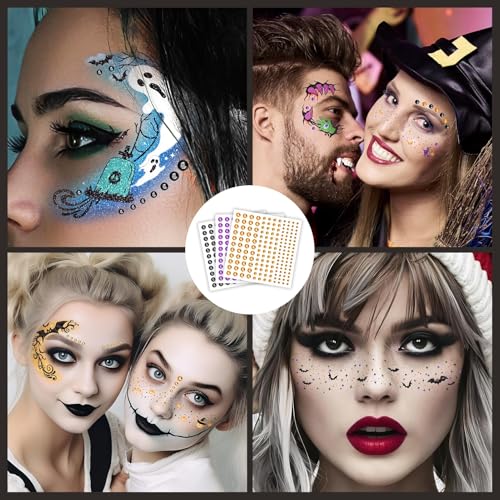 Halloween Glitter Freckle & Gem Face Tattoos - Halloween Freckles