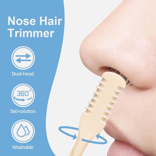 Eadwe 2-In-1 Nasal Hair Cutter - 360° Rotating Nose Hair Trimmer & Grooming Kit | Portable & Safe Design (Dark Green)