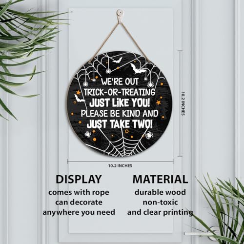 Halloween Welcome Sign Decor for Front Door - Fall Farmhouse Style - Variation D