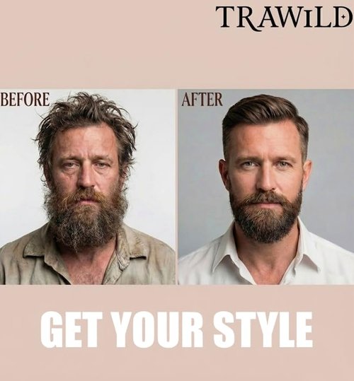 TRAWILD Sandalwood Beard Comb for Men with Mother of Pearl Inlay, Premium Grooming Wood & Wooden Comb for Beard and Mustache