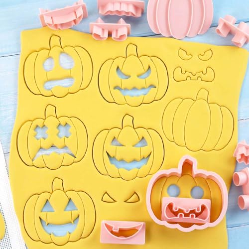 Mini Pumpkin Cookie Cutters - Halloween Raised Design Cookie Stamps - Pumpkin Variation