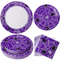 Purple Halloween Party Decorations Set - Spider Web Plates & Napkins - Variation of THIS listing