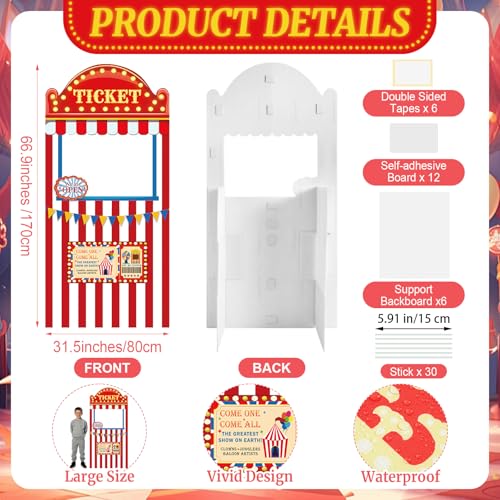 5.6Ft Carnival Ticket Booth Photo Prop Standup - Halloween Decorations
