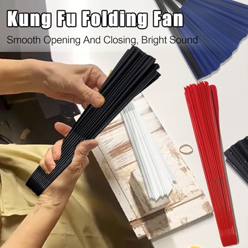 Blue 13-Inch Large Foldable Rave Fan for Line Dancing and Events