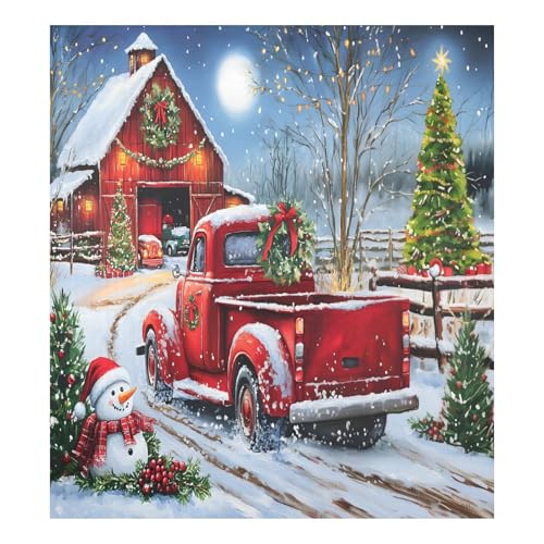 Truck Christmas Tree Dishwasher Magnet Cover Front Door - Red House Decor