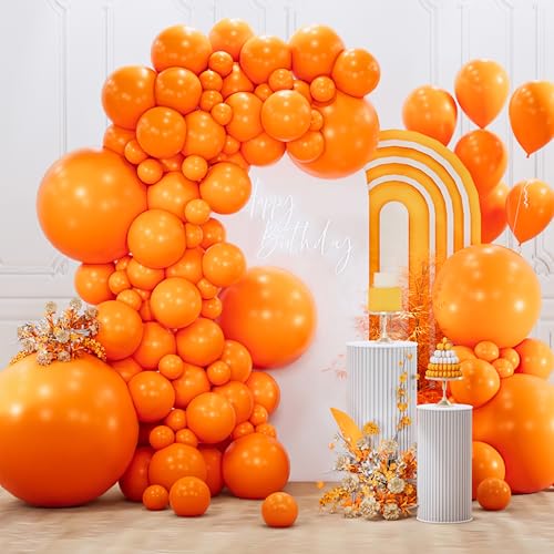 PartyWoo Fall Color Orange Balloon Set - 127pcs with Variation PRO Orange-y9