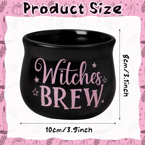 Halloween Candy Dish Cauldron - Mini Ceramic Witches Brew Bowl for Trick-or-Treat