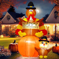 6 Ft Thanksgiving Inflatable Turkey Yard Decor with LED Lights for Outdoor Garden & Lawn