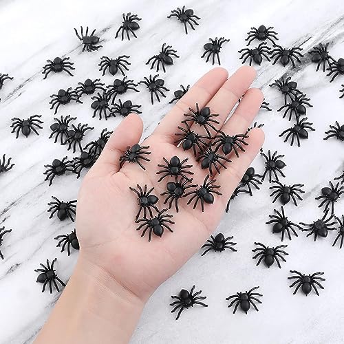 50pcs Realistic Halloween Spider Decorations - Scary Fake Spiders for Haunted House & Party Favors