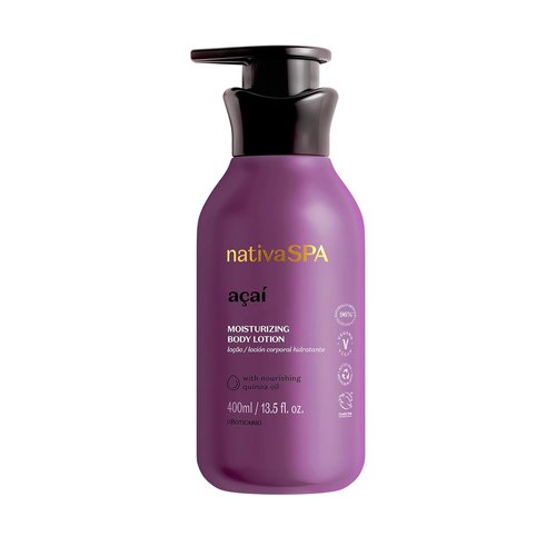 Nativa SPA by O Boticário Açaí Body Lotion - Long-Lasting Hydration & Lightweight Formula | 13.5 Oz