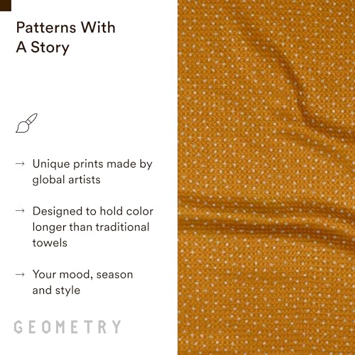 Geometry Pumpkin Patch Kitchen Towels 2-Pack - Quick Dry Microfiber Dish Cloths 18x30 Inches