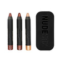 Nudestix Mini Nude Metallic Berry Eye Kit – 3-Piece Cream Eyeshadow & Eyeliner Pencil Set for Long-Wear Color | Rich Berry Tones with Metallic Finish