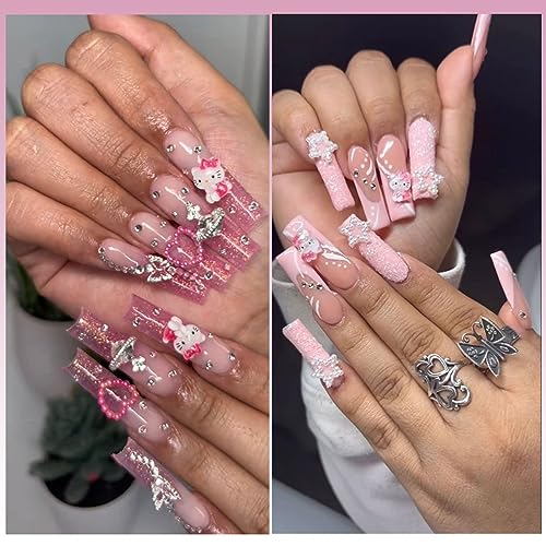 Multicolor 7 Styles Nail Charms Set - 140 Resin 3D Slime Nail Art Decorations
