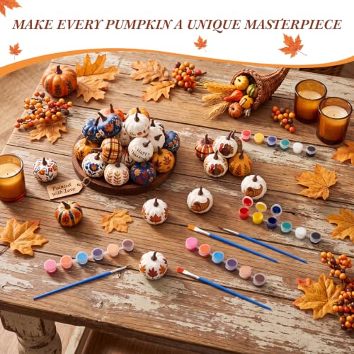 Fall Pumpkin Painting Kit - DIY Art Set with Foam Pumpkins & Paints