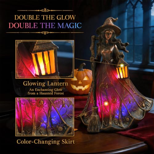 Color-Changing Witch Lamp with Multi-Color Cycle - Halloween Indoor Night Light