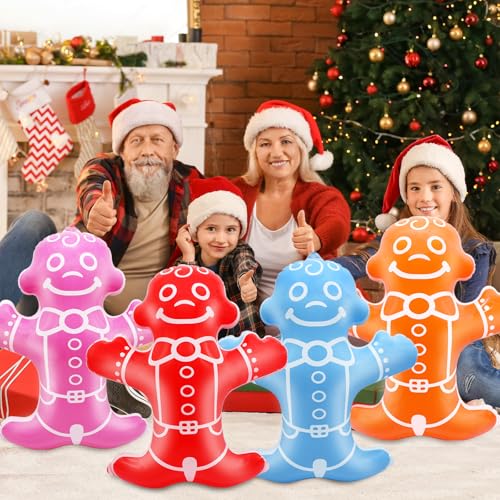 Inflatable Gingerbread Man Balloons Party Decorations - 4 Pack for Christmas Halloween Birthday