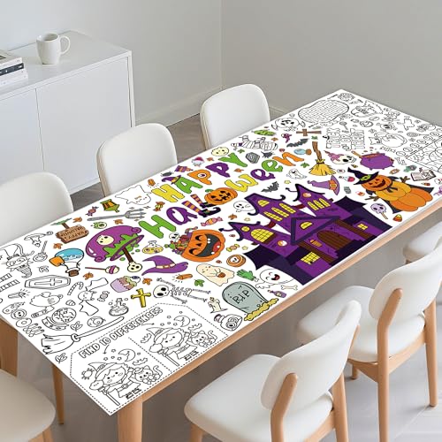 Halloween Coloring Poster for Kids - Large Tablecloth & Craft Activity - Variation of THIS listing