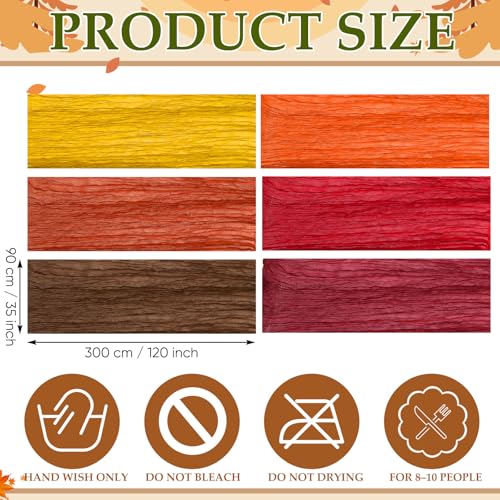 Fall Cheesecloth Table Runner - Boho Gauze 118 Inch, Warm Color, 6 Pack