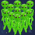 Green Inflatable Alien Balloons - 10 Pack, 18 Inch Halloween Party Decorations