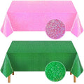 Wicked Iridescent Pink and Green Glitter Holographic Tablecloths - 2 Pack
