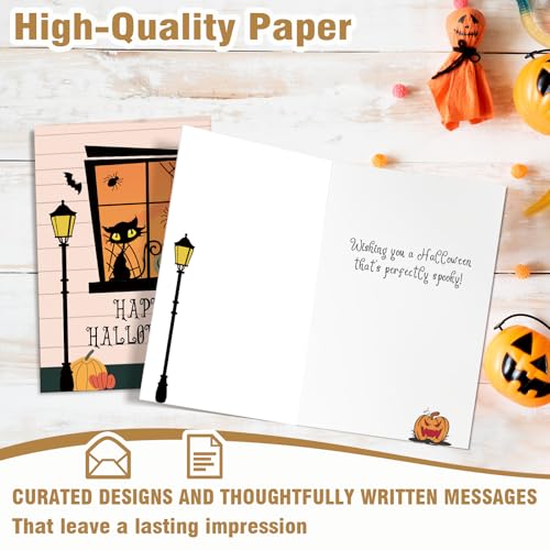 Halloween Card for Him Her WD-026 Spooky Cat Window Design - Party Greetings