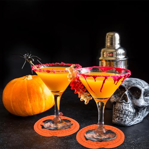 Halloween Pumpkin Coasters - Handmade Braided Cotton Set, Orange & Black, 4.7 Inch - Variation of THIS listing