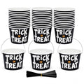 50 Halloween Trick or Treat Snack Cups with Handles - 9 oz Paper Cups for Party