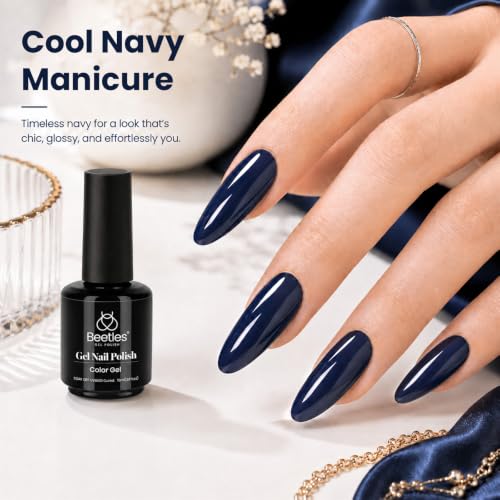 Beetles Gel Nail Polish Navy Eclipse Blue 15ML - Creme Blue Variation D