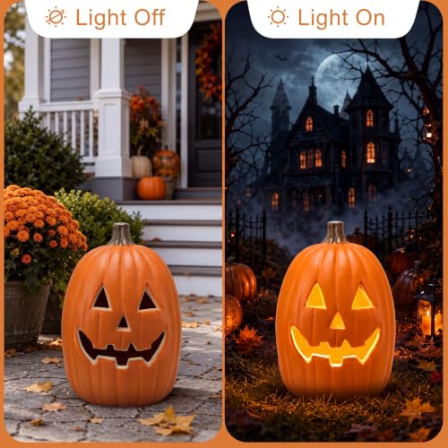 16-Inch LED Jack O Lantern Halloween Pumpkin Lantern - Light Up Decor