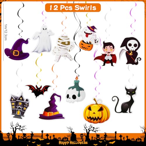 Halloween Birthday Banner Decorations Set - Black & Orange Party Decor