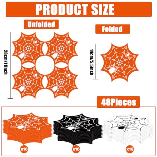 Halloween Spider Web Disposable Paper Napkins 48PCS Spooky Party Supplies