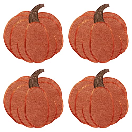 Autumn Harvest Pumpkin Placemats Set of 4 - Fall Thanksgiving Table Decor