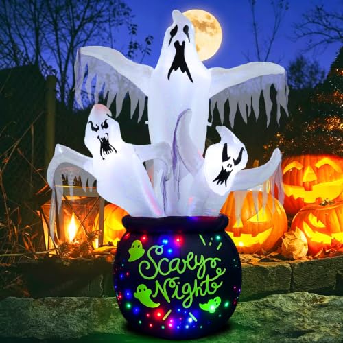 8FT Halloween Inflatable Ghost Outdoor Decoration - White Ghost Variant