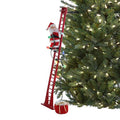 Animated Christmas Climber Decor - 42-Inch Plush Santa with LED Lights & Music