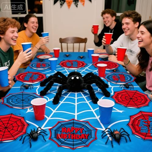 48-Pack Spider Web Paper Plates - 9 Inch Disposable Party Tableware for Kids & Adults
