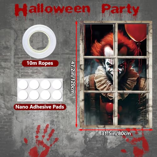 Halloween Horror Window Cover - Balloon Variation Halloween Curtain