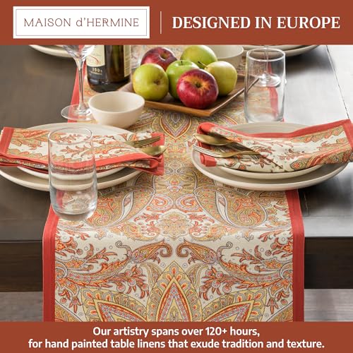 Kashmir Paisley Double Layer Cotton Table Runner 14.5 x 108 Inches - Maison d'Hermine