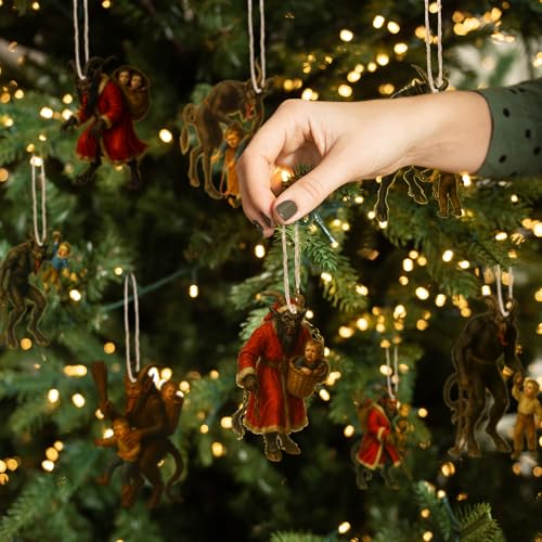 12 Pcs Krampus Christmas Ornaments - Horror Metal Holiday Tree Decorations