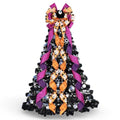 Large Halloween Tree Topper Bow - Spooky Ghosts, Eyeballs & Black Roses Decoration